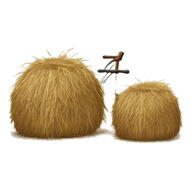 a pitchfork and a haystack sticker