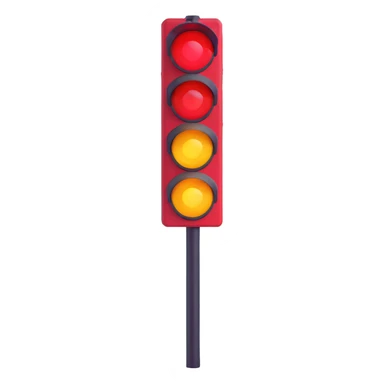 red traffic light with pole sticker
