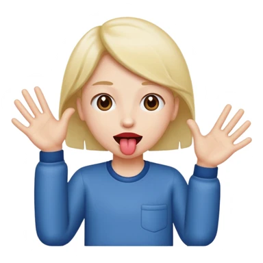 Face with tongue out and hands  the side ￼ sticker