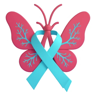tuberculosis awareness ribbon with lungs sticker