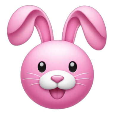 pink bunny with white big moustache and a round pink nose and a big smile sticker