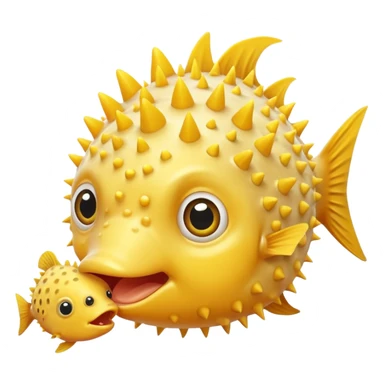 baby eating a pufferfish sticker