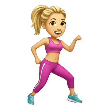 Zumba dancing white girl sticker