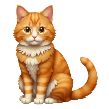 full body orange tabby cat sitting upright sticker