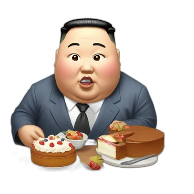 Kim jung un morbidly obese eating cake sticker