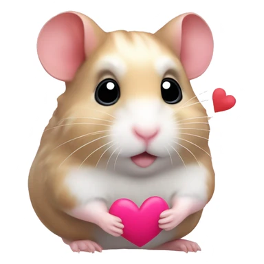 hamster con corazones rosados sticker
