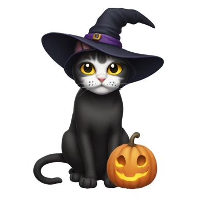 witch cat sticker