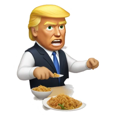 trump eating at Chinese restaurant  sticker