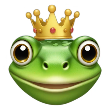 Frog head with a crown sticker