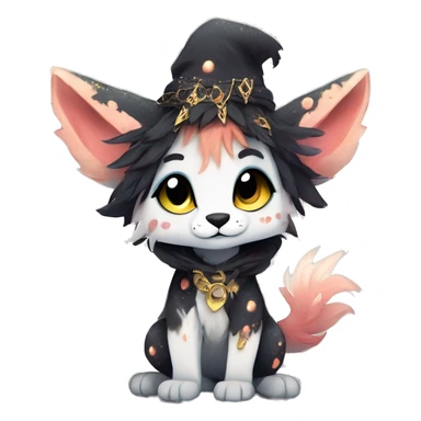 cute Kawaii edgy fantasy animal sparkle fursona Fionbri creature by griffsnuff & LiLaiRa & Falvie full body sticker