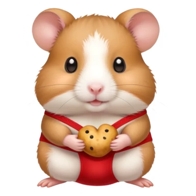 Hamster wearing underwear holding a mini hamster sticker