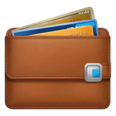 portefeuille marron avec billet et carte bancaire sticker