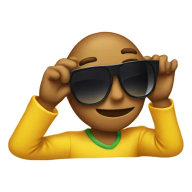 Emoji dabbing with sunglasses  sticker
