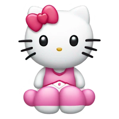 hello kitty with hearts sticker
