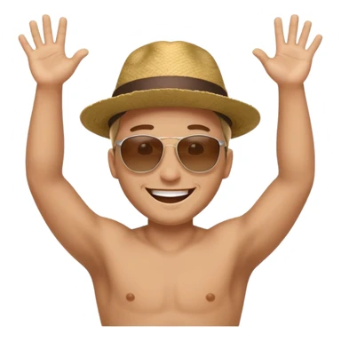 man raising his arms because of freedom sticker