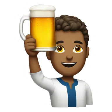 Person with beer sticker