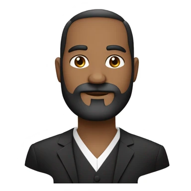 hombre de 45 años cabello muy corto negro y con canas barba con canas vestido formal ojos negros sticker