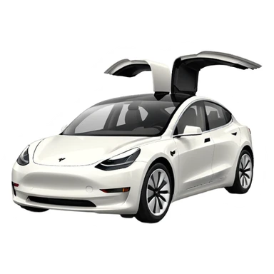Tesla model 3 white. Icon. In a hurry. No wings  sticker