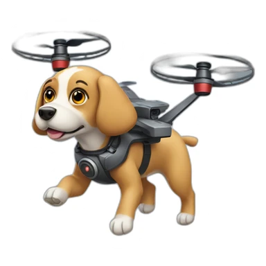 Dog flying a drone sticker