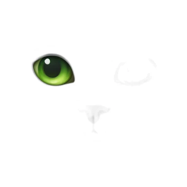 White cat right eye green and left eye blue sticker