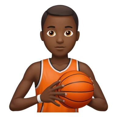 black man holding basketball ball sticker