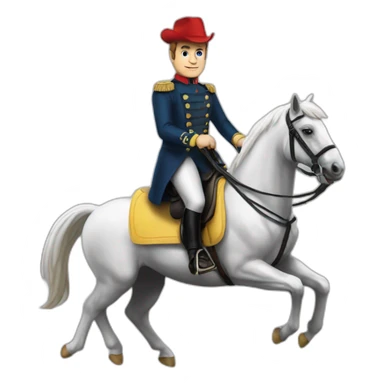 Macron sur un cheval sticker
