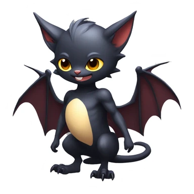 Kawaii Edgy Cool Beautiful Bat-Nargacuga-Litten full body sticker