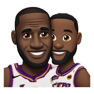 Lebron and Bronny James hugging sticker