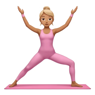 girl standing in a yoga pose in a pink bodysuit sticker