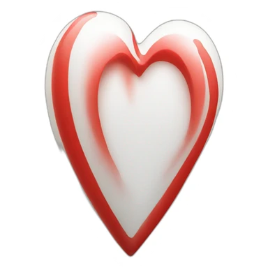 top half white and bottom half red heart sticker