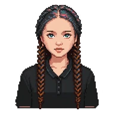 mujer con trenzas estilo hip hop sticker