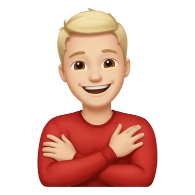 arms crossed holding neck laughing guy sticker