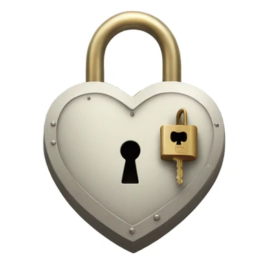 Heart shaped lock with key sticker