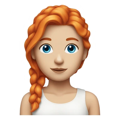 White girl with red and orange hair with blue eyes sticker