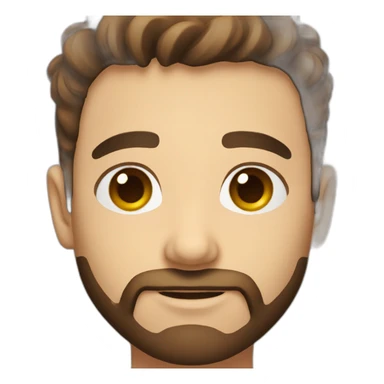 guy with brown eyes with brown hairs and beard sticker