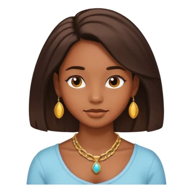 Brown skin girl with relaxed hair sticker
