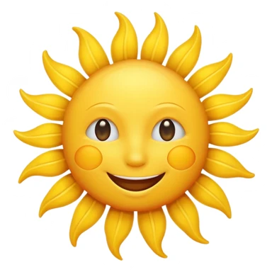 smiling sun emoji, simple and cheerful sticker