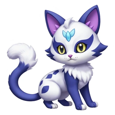 Gatomon-Liepard-Meowstic-Meicoomon-hybrid-fusion, full body sticker