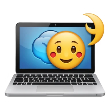 laptop ile çalışan kulaklık tana biri, bilgisayar logosuz olsun sticker