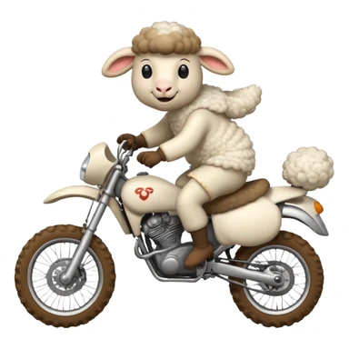 cartoon sheep on a dirt bike jumping sticker