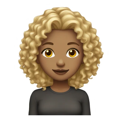 girl curly blond hair, yellow eyes, light brown skin sticker