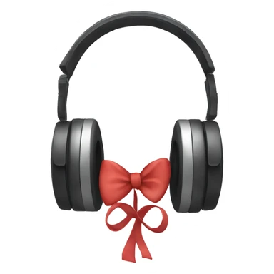 headphones with a bow sticker