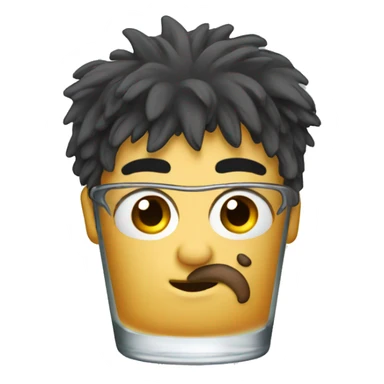 Shot glass with hair sticker