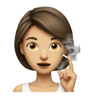 girl with a brown hair smoking cigarette  sticker