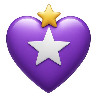 Purple heart with star sticker
