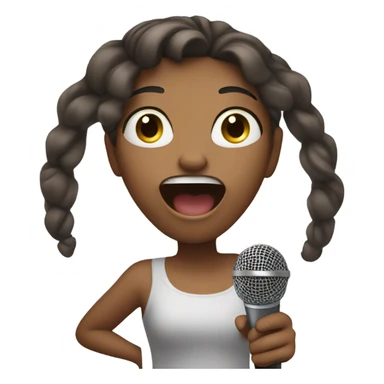 Girl singing karaoke sticker
