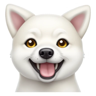 white shiba inu face | grinning face with big eyes | mouth | open | smile sticker