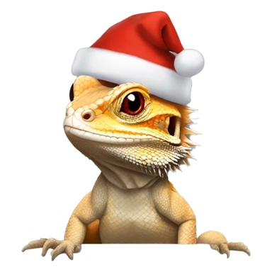 Bearded dragon with Santa hat  sticker