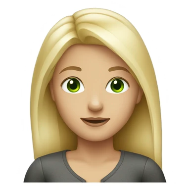 Blond straight hair girl with green eyes sticker