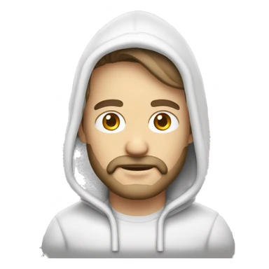 Homme blanc sans barbe ni moustache avec une cagoule blanche  sticker